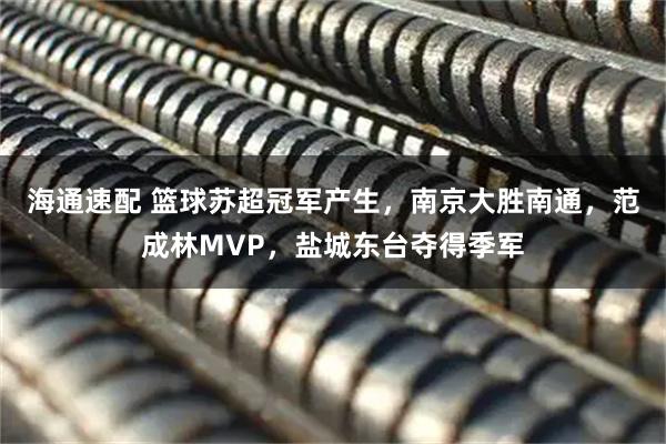 海通速配 篮球苏超冠军产生,南京大胜南通,范成林MVP,盐城东台夺得季军