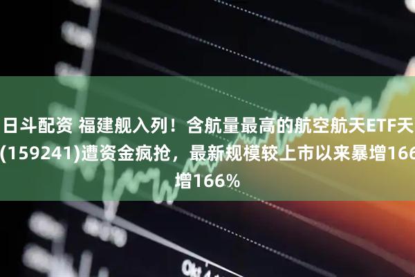 日斗配资 福建舰入列!含航量最高的航空航天ETF天弘(159241)遭资金疯抢,最新规模较上市以来暴增166%